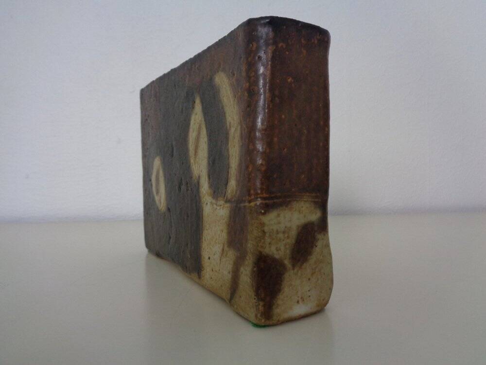 Vintage glazed studio ceramic vase by Trille Jørgensen, Denmark, 1970s.