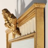 Miroir français de style Louis Philippe avec cadre doré et crème