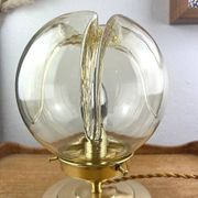 Pair of vintage smoked yellow Murano glass lamps