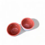 2 6cm ceramic tumblers enameled inside, espresso or aperitif cups