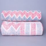 Vintage kantha "Bengal Chevron" blue and red.