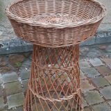 Vintage 50s planter on rattan stand