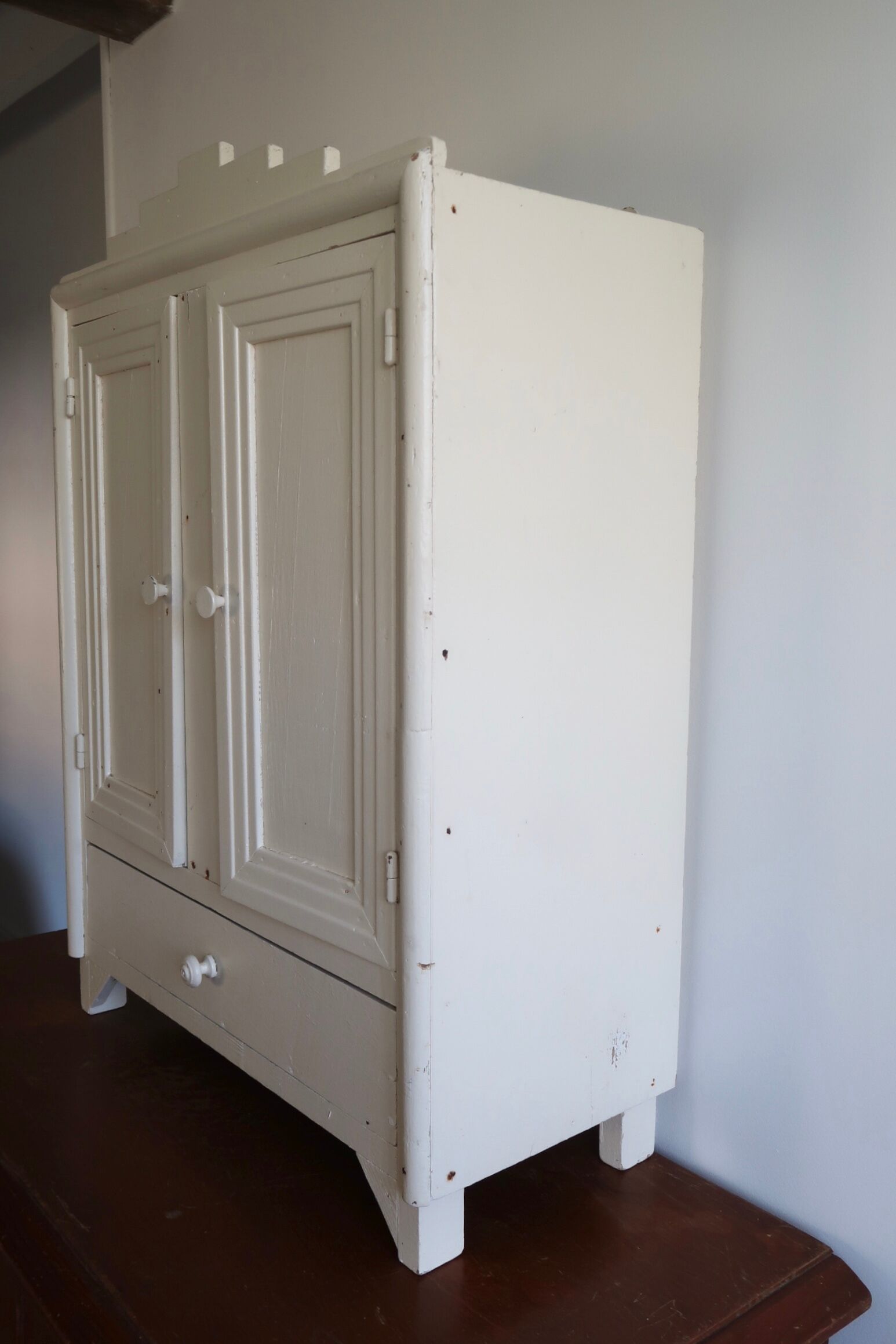 Kitchen cabinet or pharmacy in art deco wood