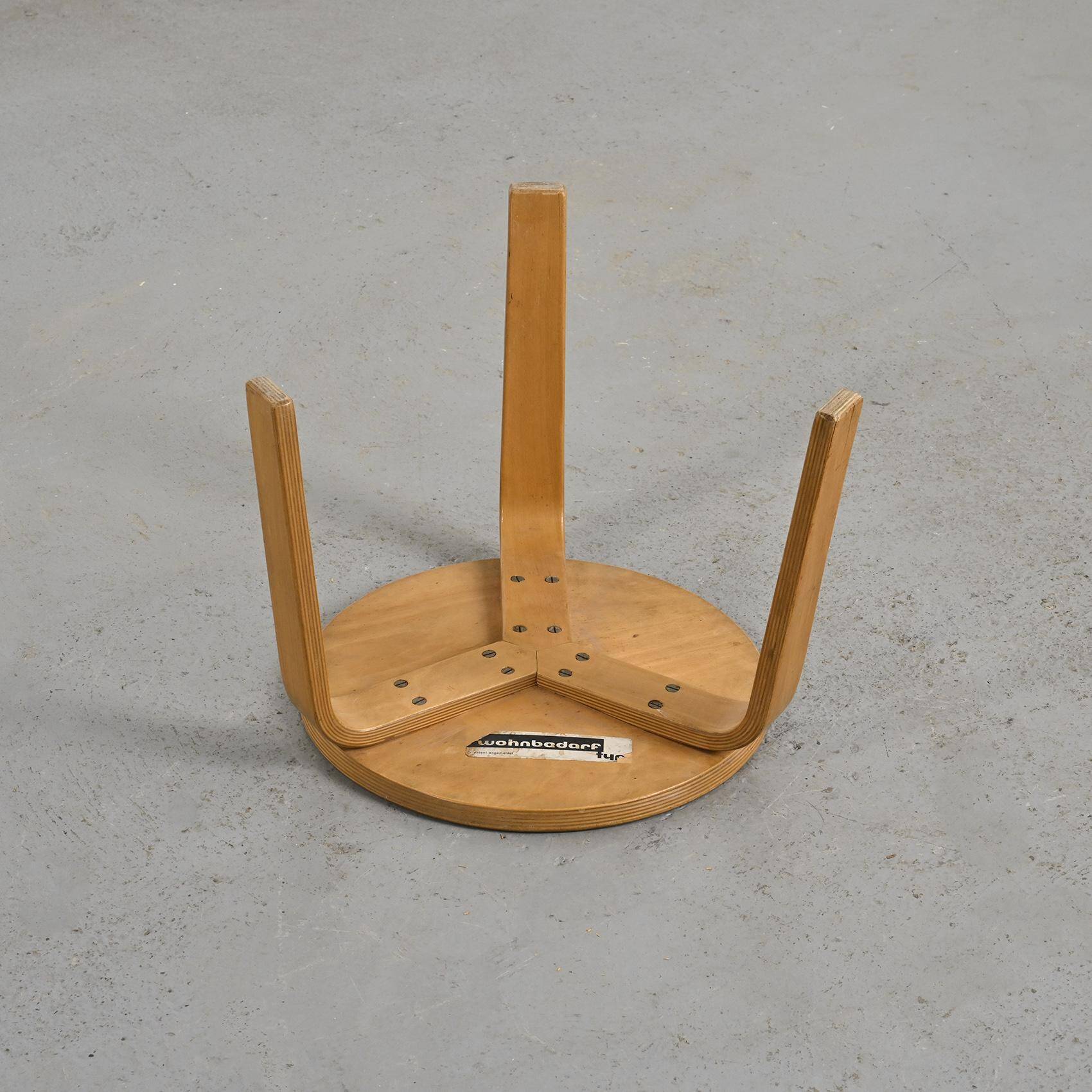 Low stool by Hans Bellmann, Horgen Glarus, Switzerland, circa 1950