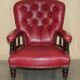 William IV antique Chesterfield armchair in leather with twisted barley structure.
