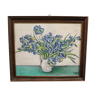 Oil on canvas bouquet of iris