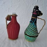 2 Vintage scoubidou bottles from the 70s