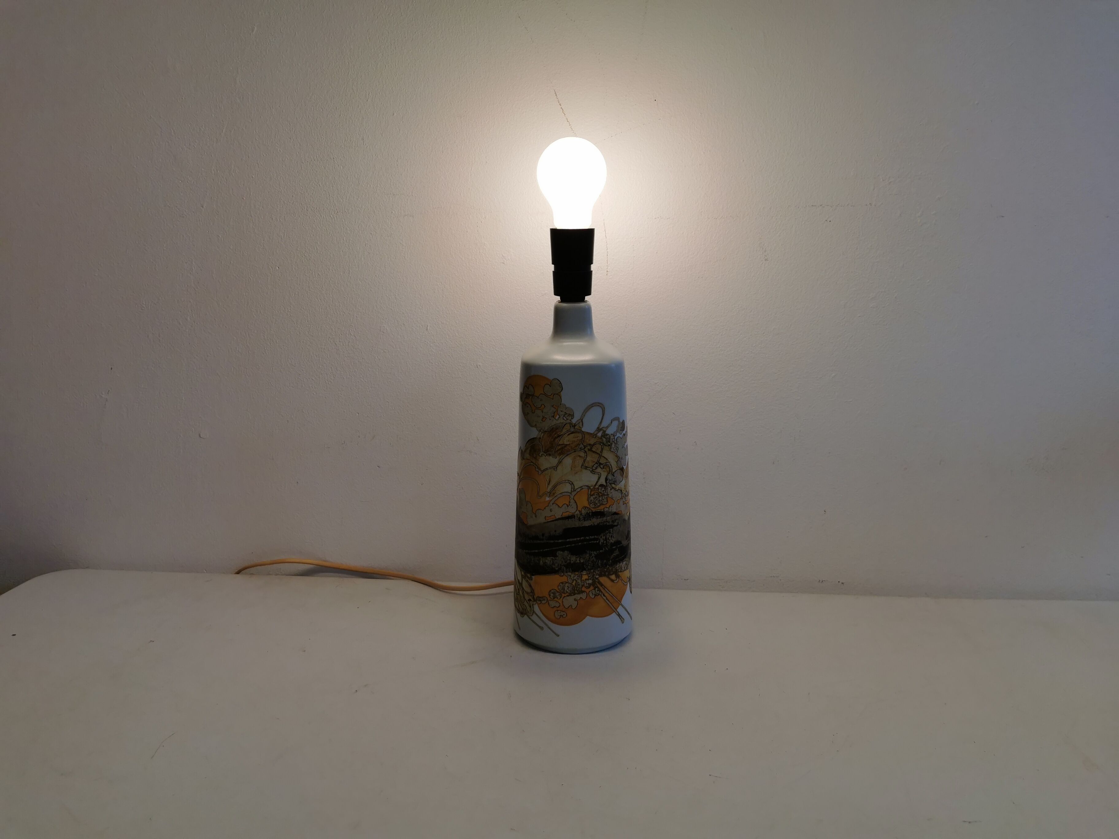 Table lamp designed by Ellen Malmer for royal copenhagen in the 1960s, part of the Siena series