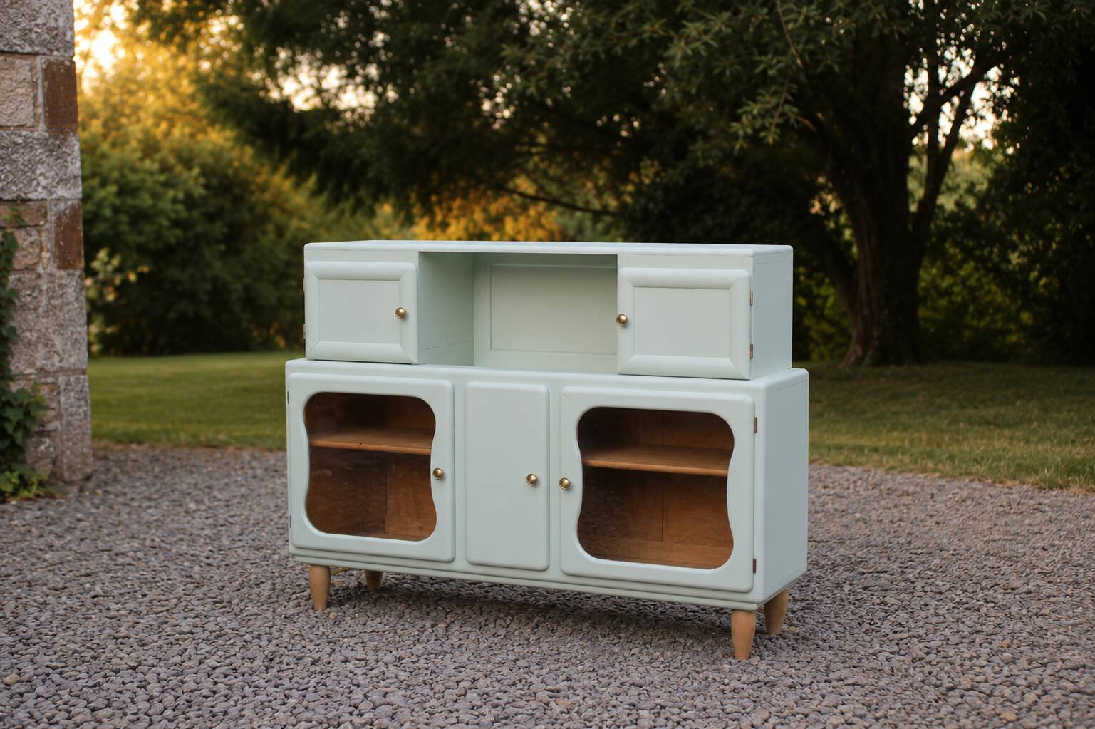 Renovated vintage buffet – Celadon Green Libéron