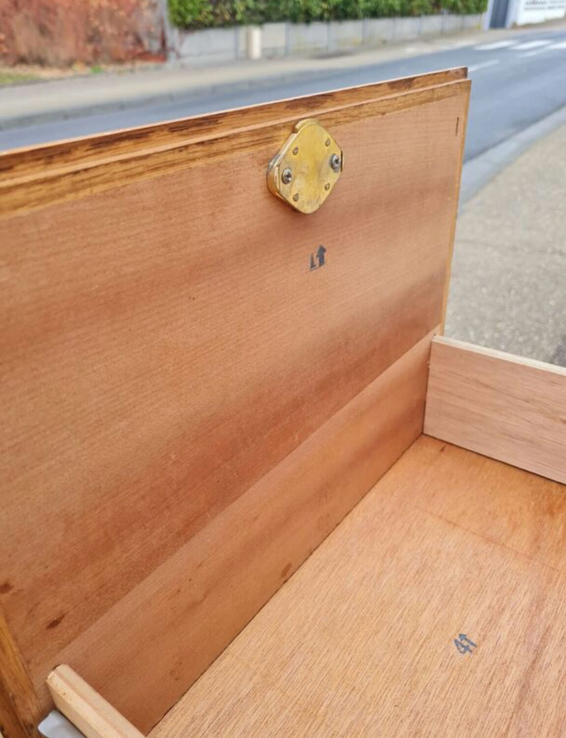 Meuble classeur en chêne des années 60