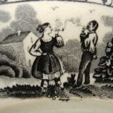 Talking plate Creil and Montereau Lebeuf Millet & Cie