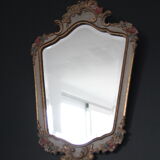 Baroque mirror with floral stucco decoration 35x52cm
