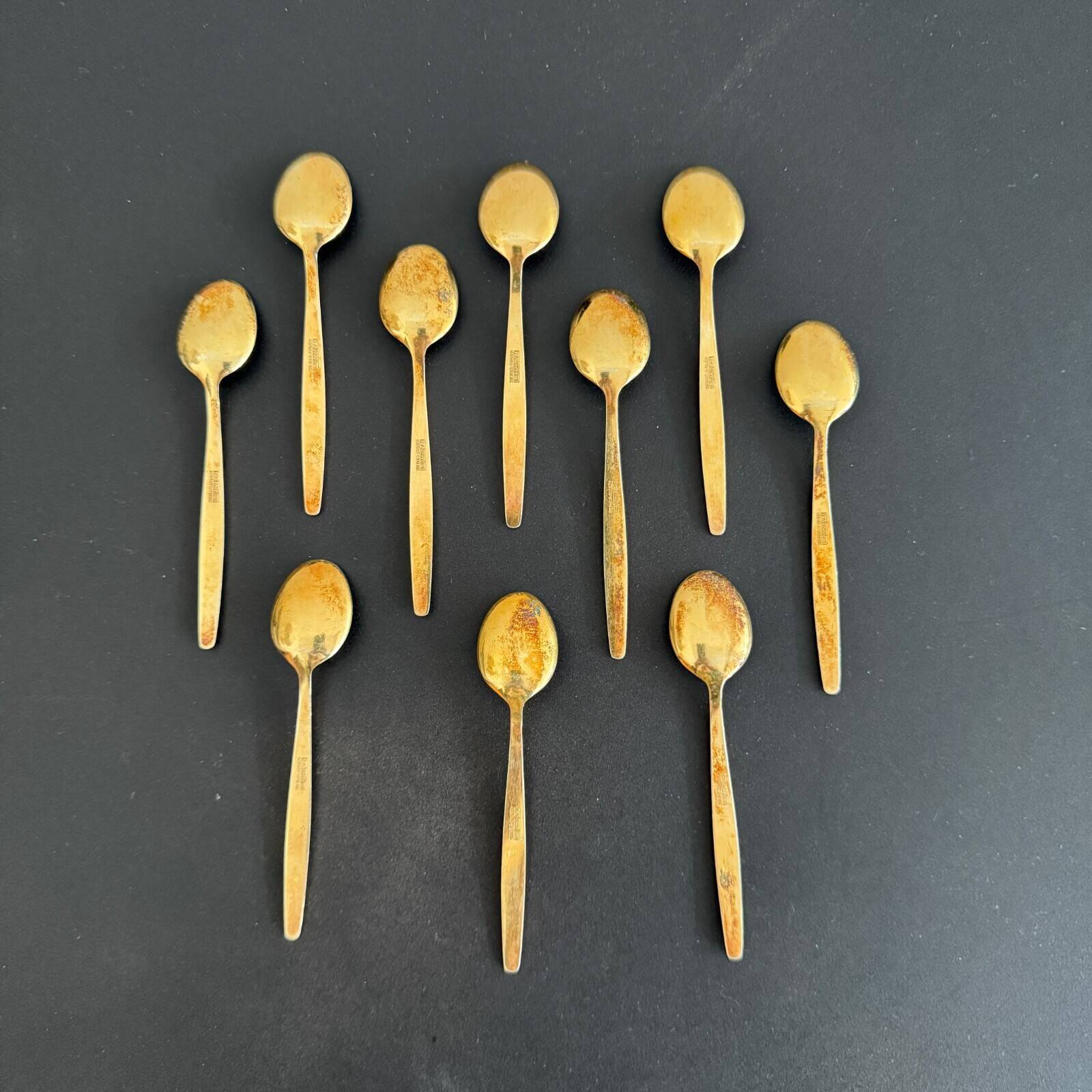 10 silver and vermeil enamel spoons Norway-Sterling 20th century