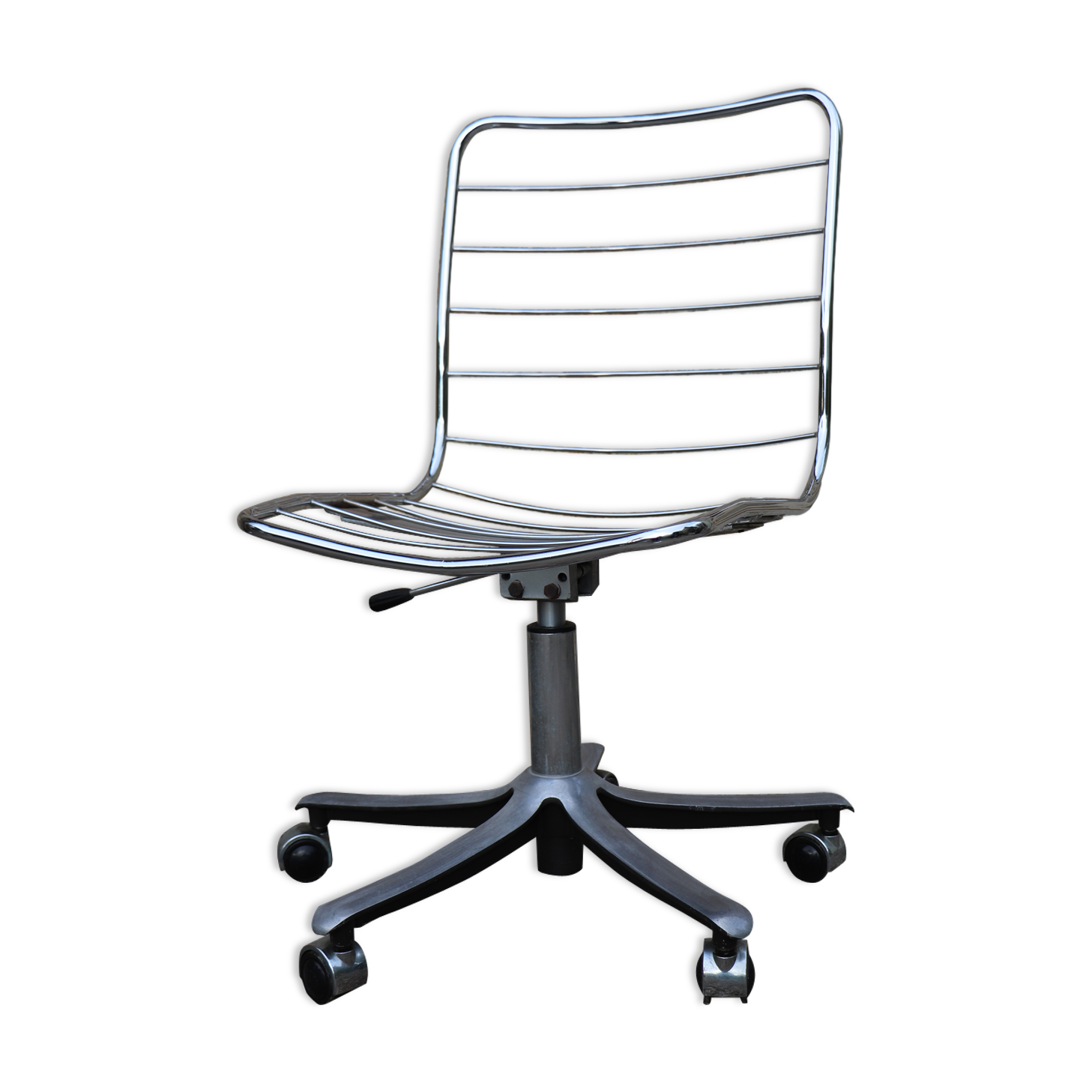 Chaise bureau pivotante chrome