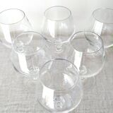 Cognac glasses in vintage arch crystal octagonal foot