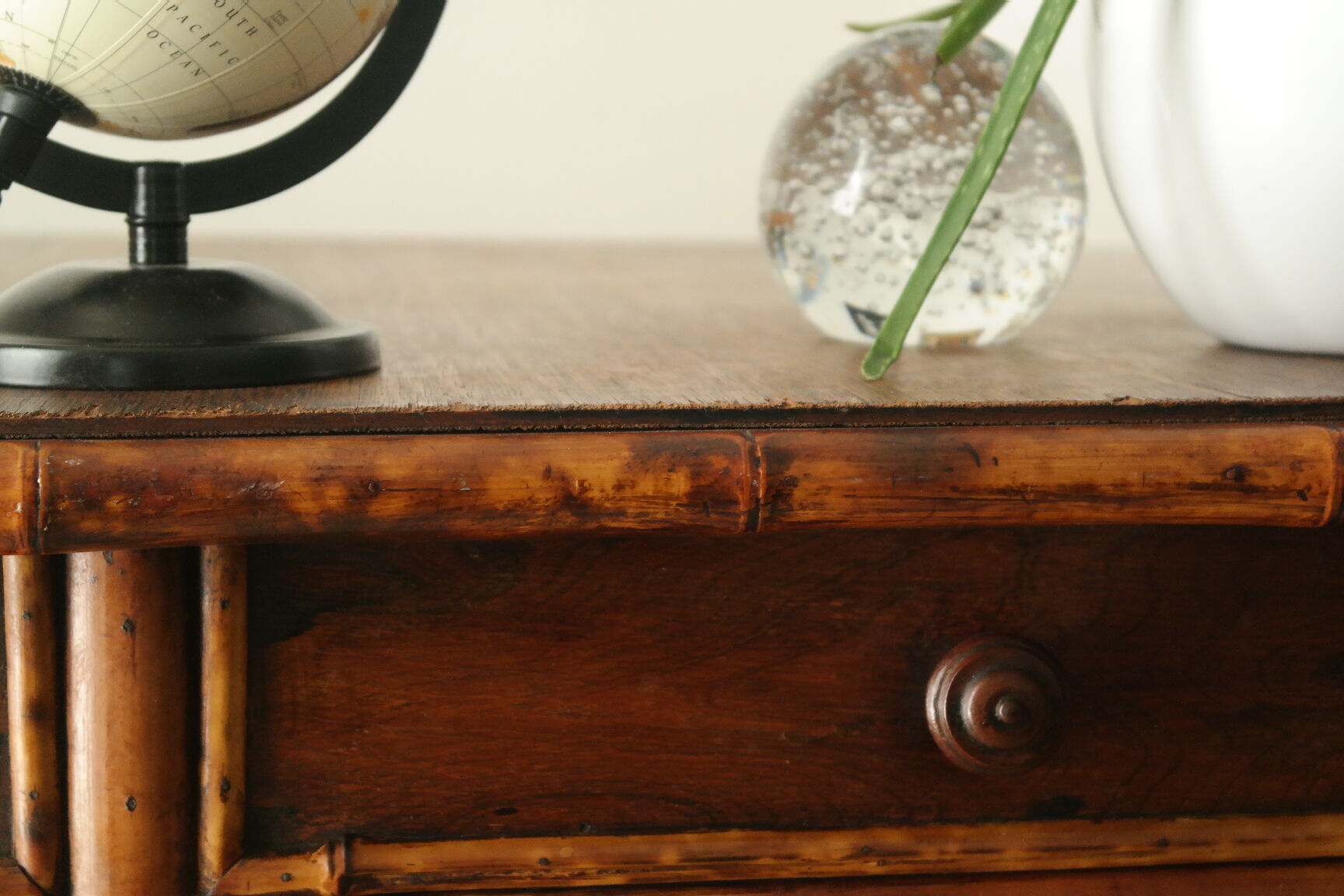 Old colonial style bamboo desk