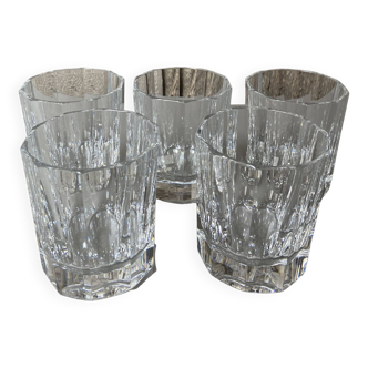 Set of 5 Baccarat crystal goblets, Monaco model