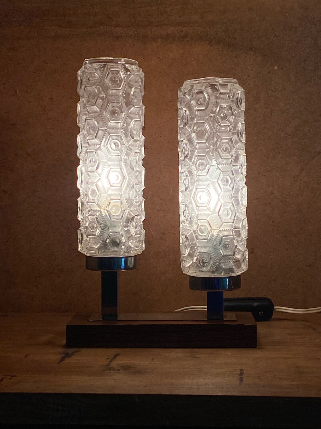 Lampe double vintage mid century