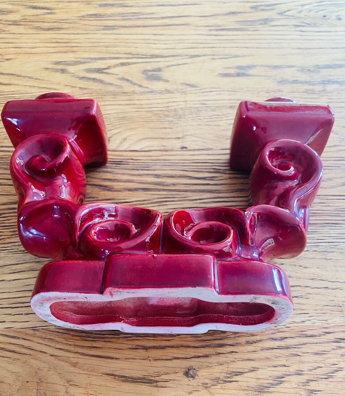 Art Deco ceramic double candle holder