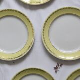 Set of 6 flat plates Luneville, Libourne model, vintage French