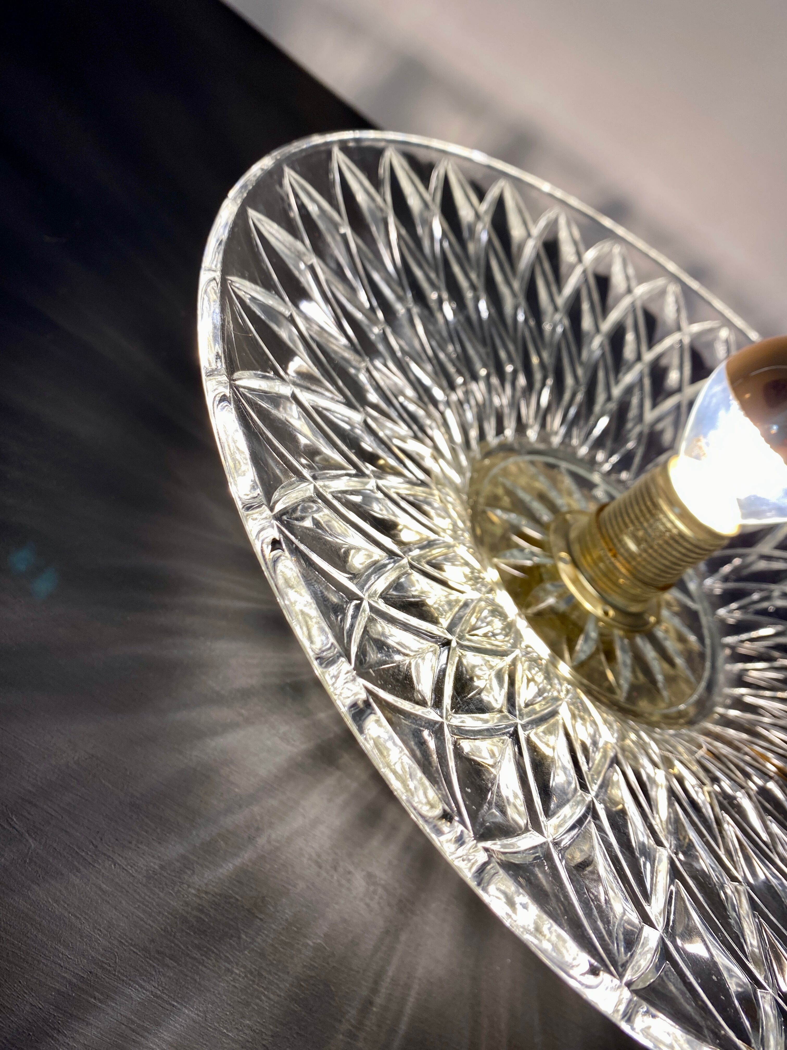 Vintage lampshade in chiseled glass