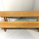 XL architectural modernist solid beech wooden bench 1960’s