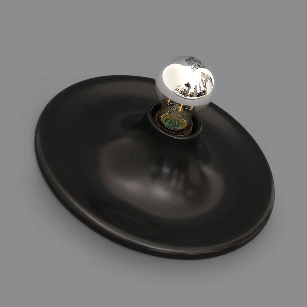 Black metal cone wall lamp or ceiling light, 1960s