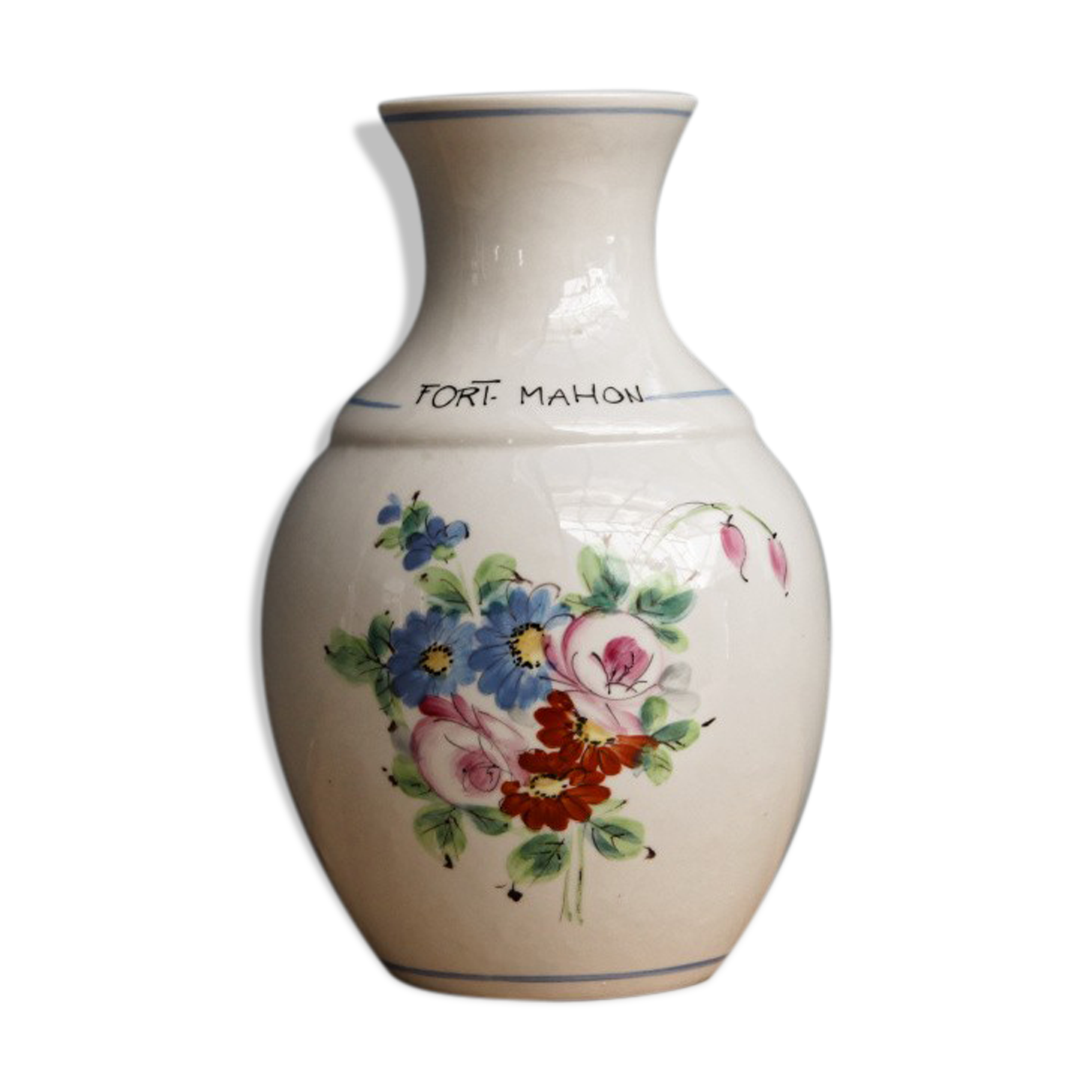 Signed faience vase - Fort Mahon
