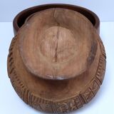 four vintage solid wood bowls