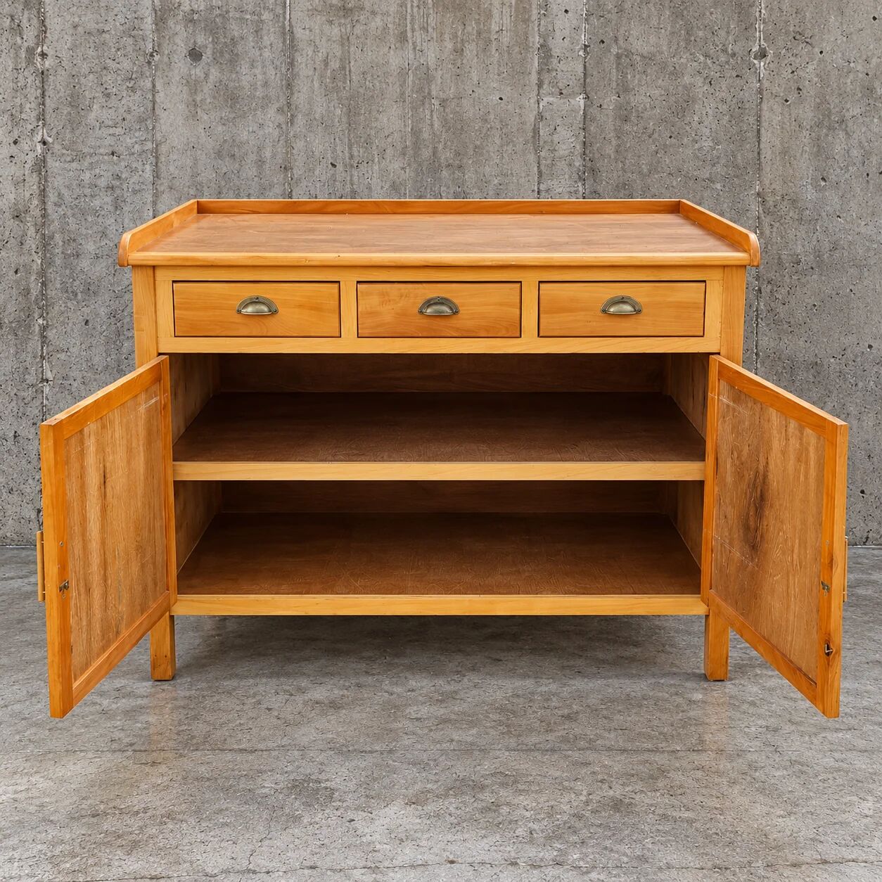 Wood combination sideboard / side board / dresser / 2 x drawer / 1970s