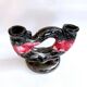 Vintage artisanal two-tone earthenware candle holder Vallauris France