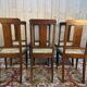 Set of 6 Art Deco chairs in marquetry and caning.