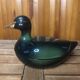 Old michel caugant terrine duck shape ceramic green golden vintage #a409