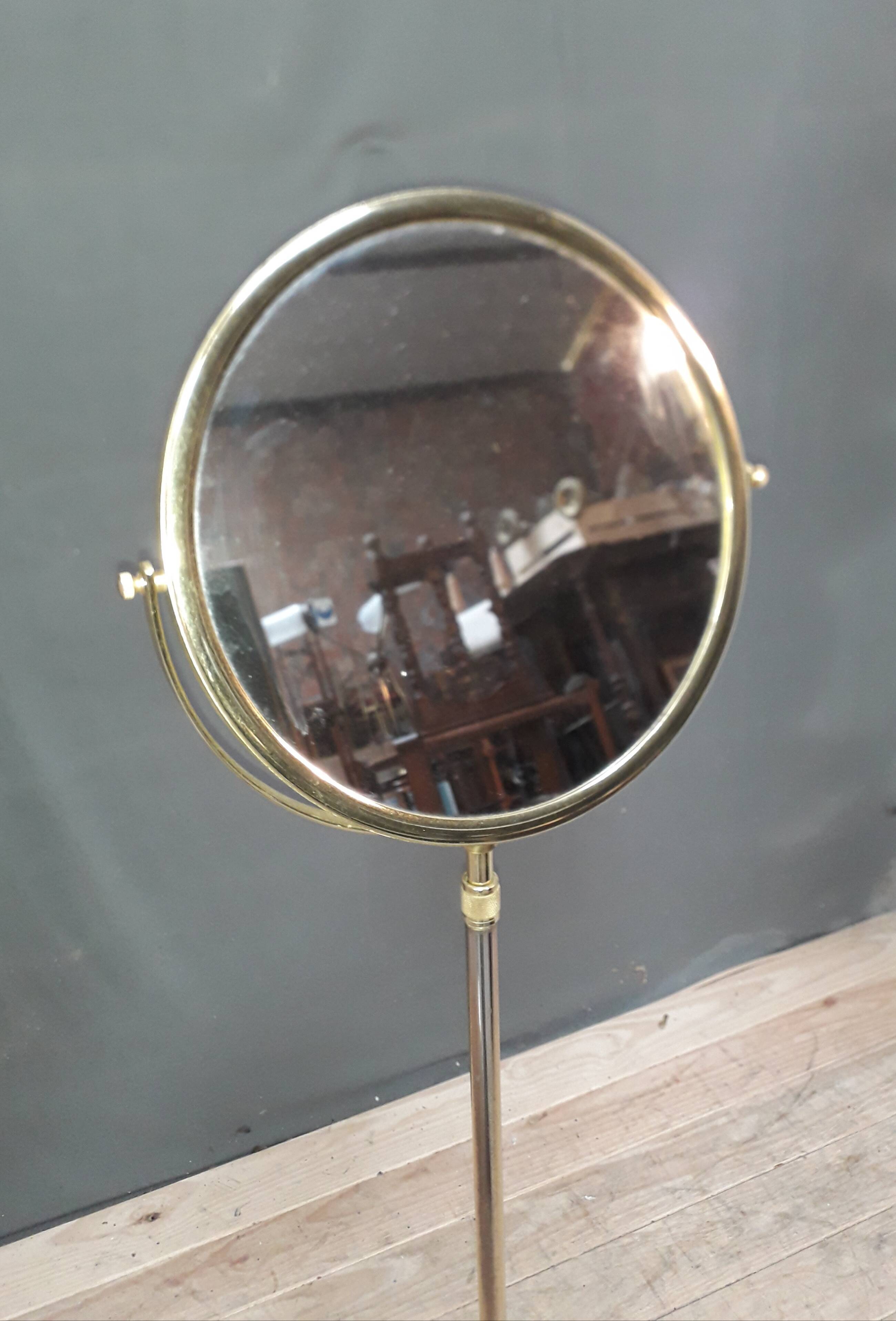 Mirroir rond sur pied télescopique