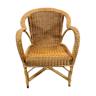 Braided wicker armchair