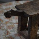 Lobi stool in carved wood from the early 20th century, Burkina Faso, Africa.