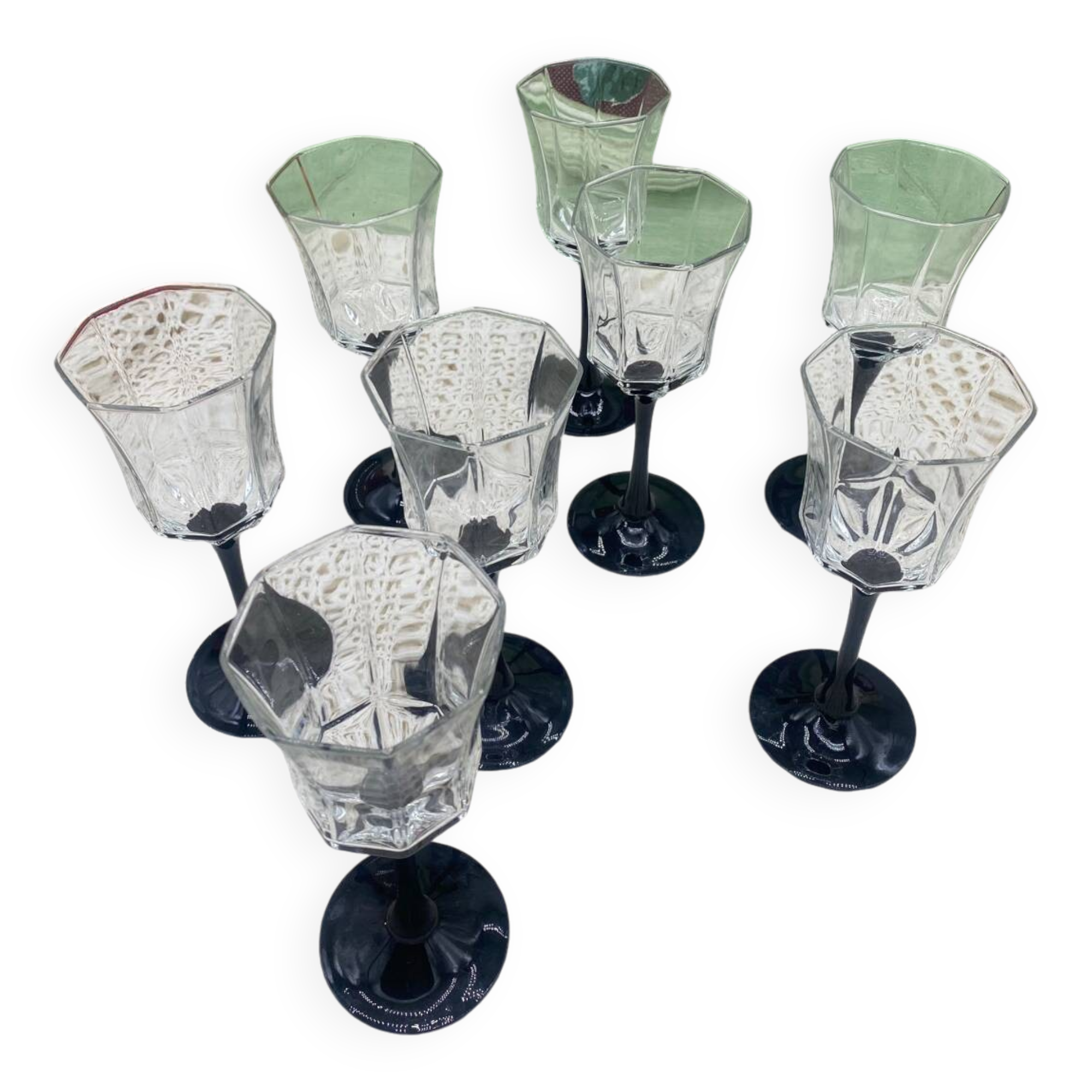 Black stemmed glasses