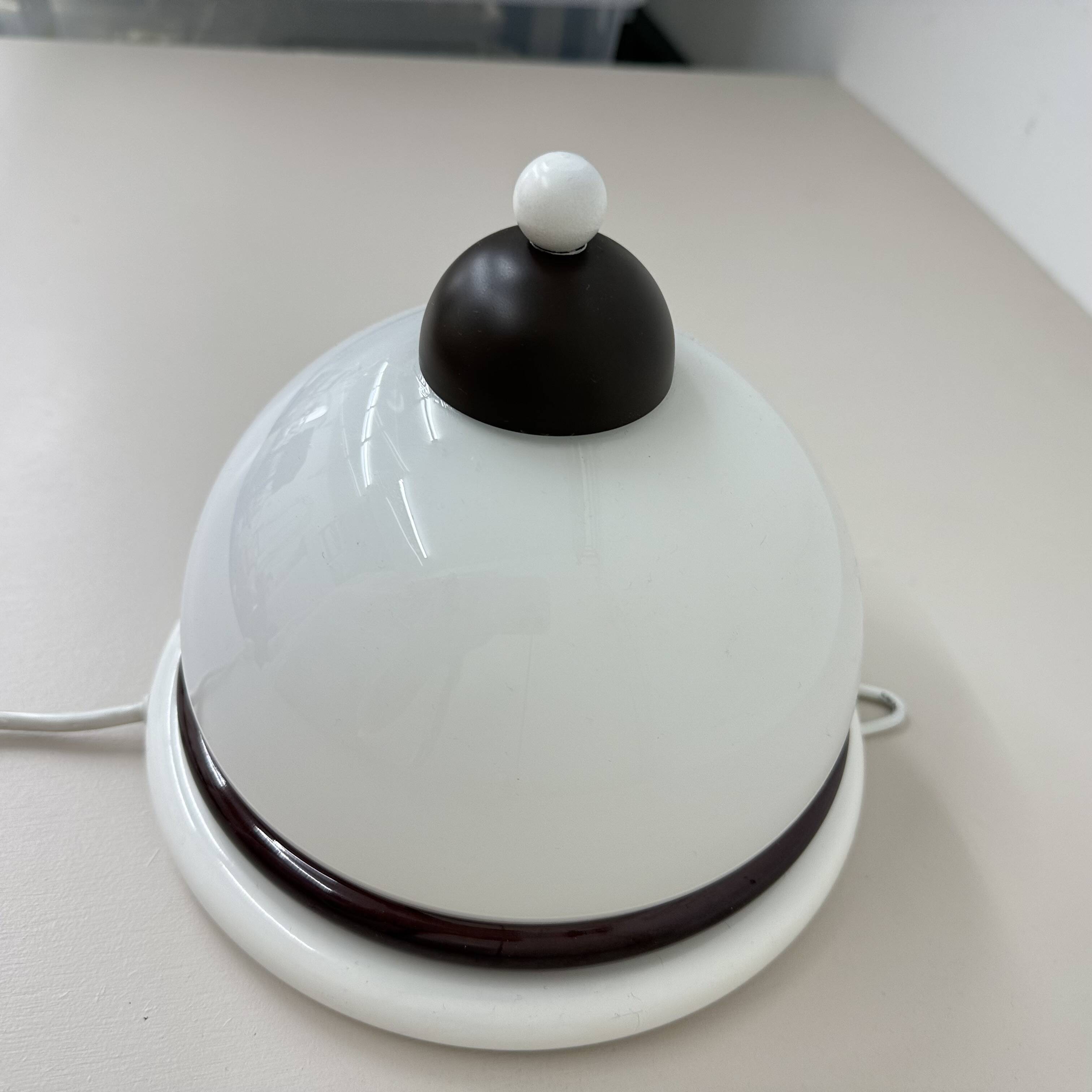 Vintage brown and white wall lamp sconce , 1970s