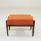 Wooden footrest in corduroy velvet