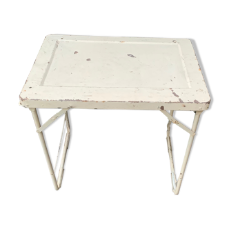 Folding iron side table