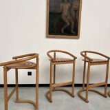 Set of 4 Allmimö stools in solid oak