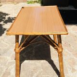 Vintage coffee table in wicker and formica