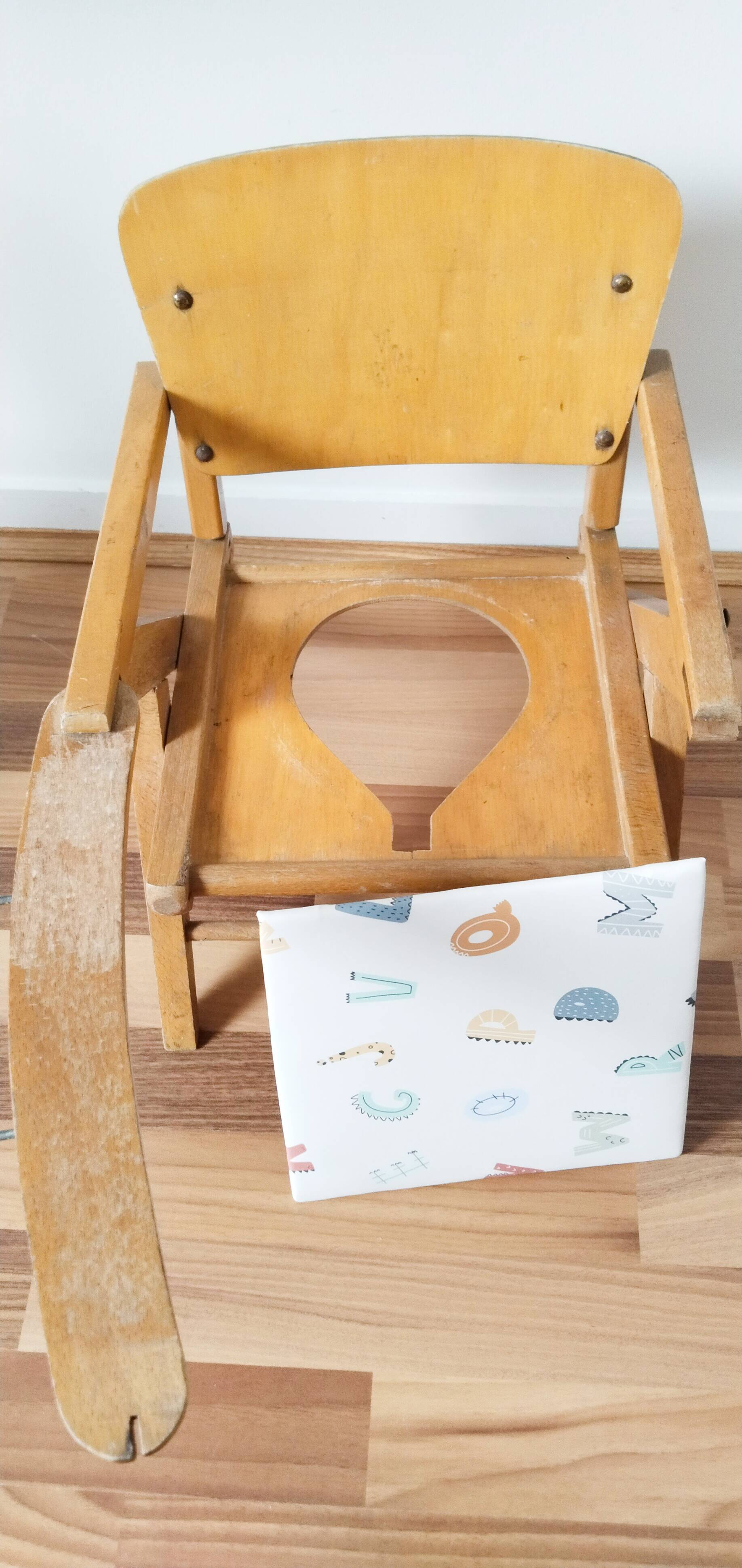 Potty chair, wooden armchair for children, Baumann style
