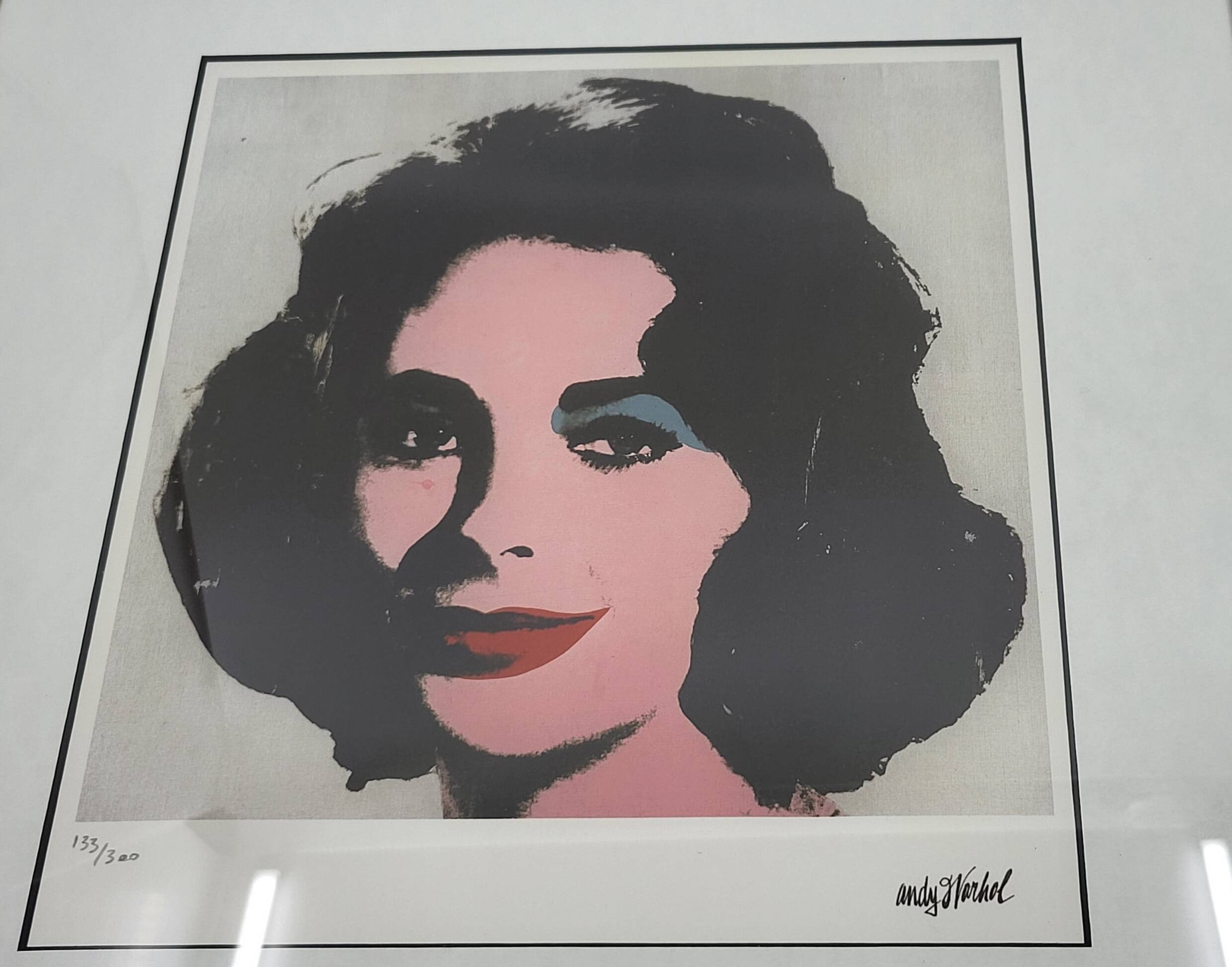 Lithographie offset Andy Warhol, Elizabeth Taylor Série limitée 133/300