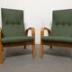 Paire de fauteuils en bois courbé des années 50/60
