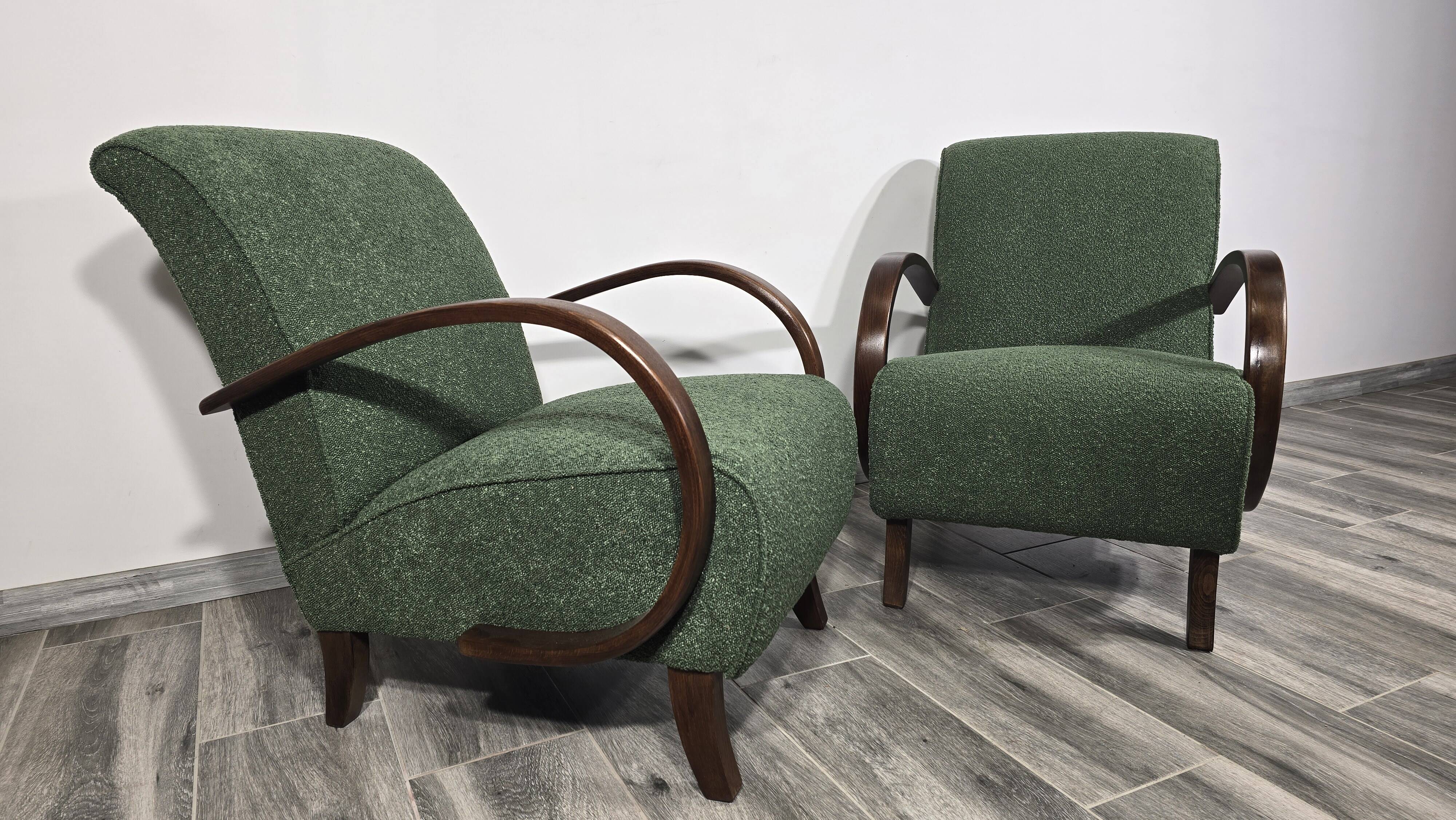 Chaises longues de Jindrich Halabala, années 1940, ensemble de 2