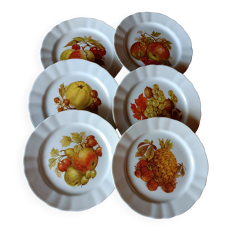 Fruit décor dessert plates
