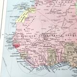 Carte Afrique ancienne 43x43cm de 1950