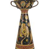 Deruta Santucci vase hand-painted terracotta signed numbered vintage Italy VA2
