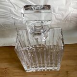 Bohemian crystal whiskey decanter with rectangle base